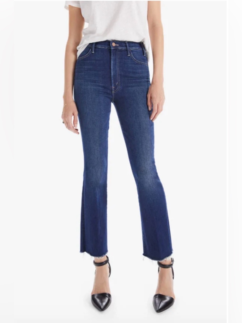 MOTHER Jeans The Hustler Ankle Fray Women's size 25 Home Movie Wash